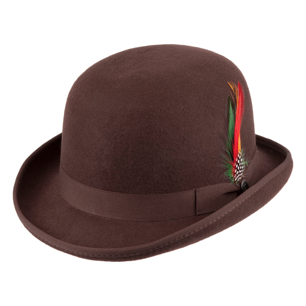 Chapeau Melon Anglais en Laine Feutrée marron JAXON & JAMES