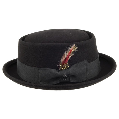 Chapeau Pork Pie en Laine noir JAXON & JAMES