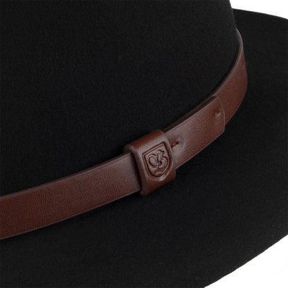 Chapeau Fedora Messer noir à Bandeau marron BRIXTON