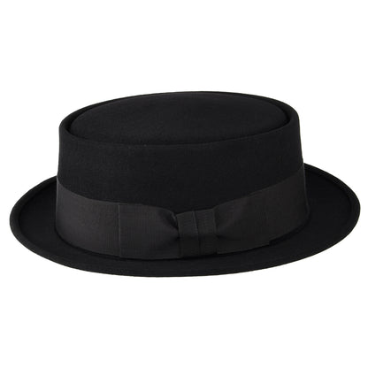 Chapeau Pork Pie en Fourrure Feutrée Monk noir CHRISTYS