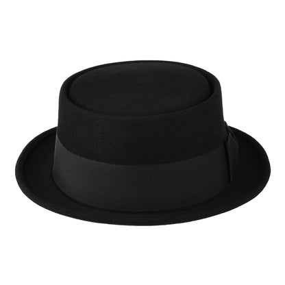 Chapeau Pork Pie en Fourrure Feutrée Monk noir CHRISTYS