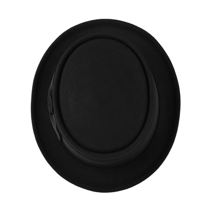 Chapeau Pork Pie en Fourrure Feutrée Monk noir CHRISTYS
