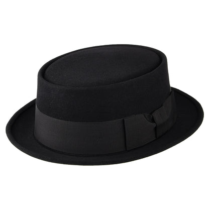 Chapeau Pork Pie en Fourrure Feutrée Monk noir CHRISTYS