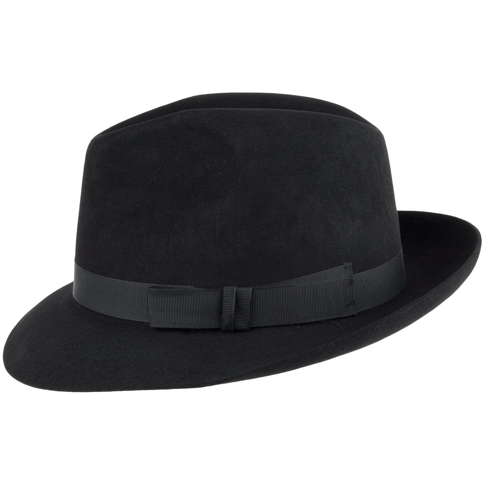 Chapeau Fedora en Fourrure Feutrée Epsom noir CHRISTYS