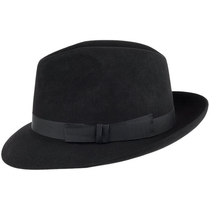 Chapeau Fedora en Fourrure Feutrée Epsom noir CHRISTYS