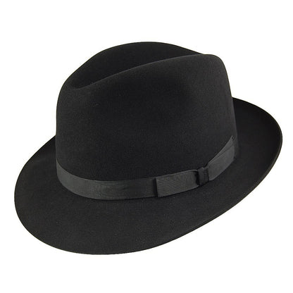 Chapeau Fedora en Fourrure Feutrée Epsom noir CHRISTYS