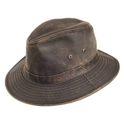 Chapeau Safari en Coton Délavé Déformable marron STETSON