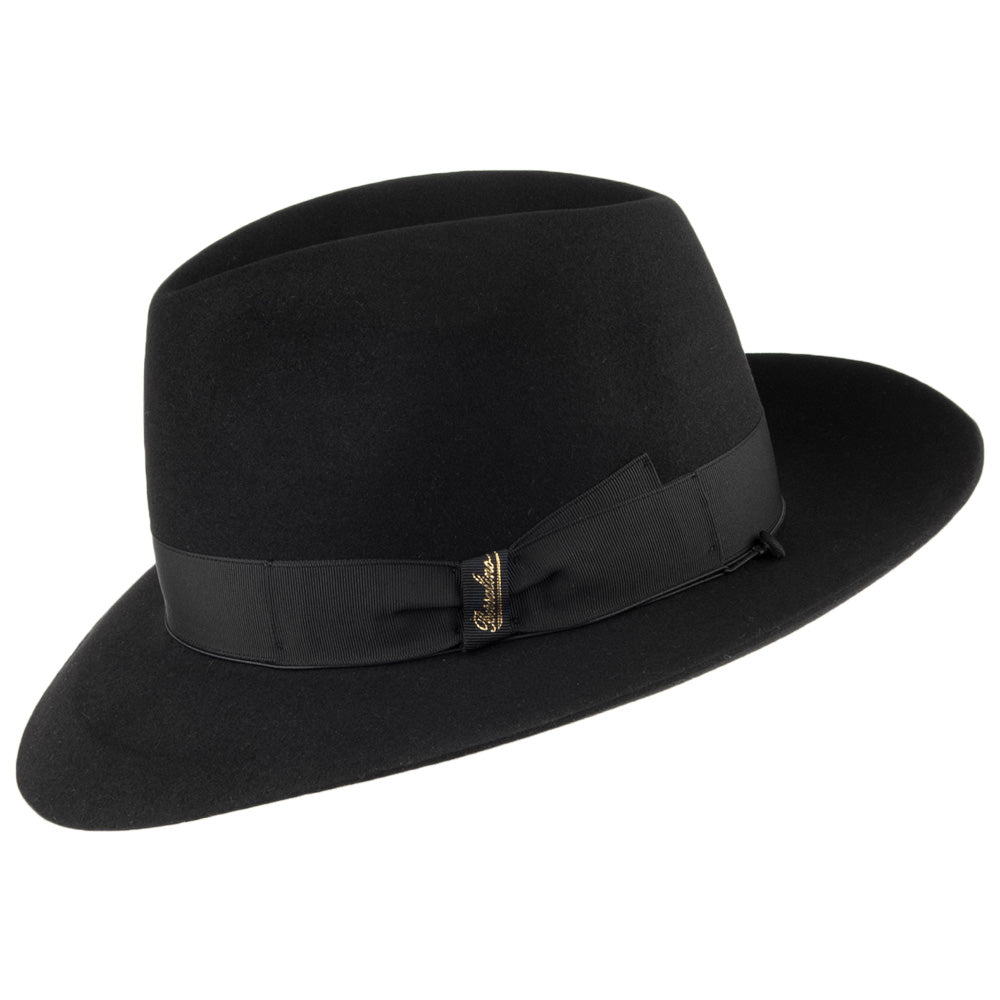 Chapeau Fedora en Fourrure Feutrée Avalon noir BORSALINO