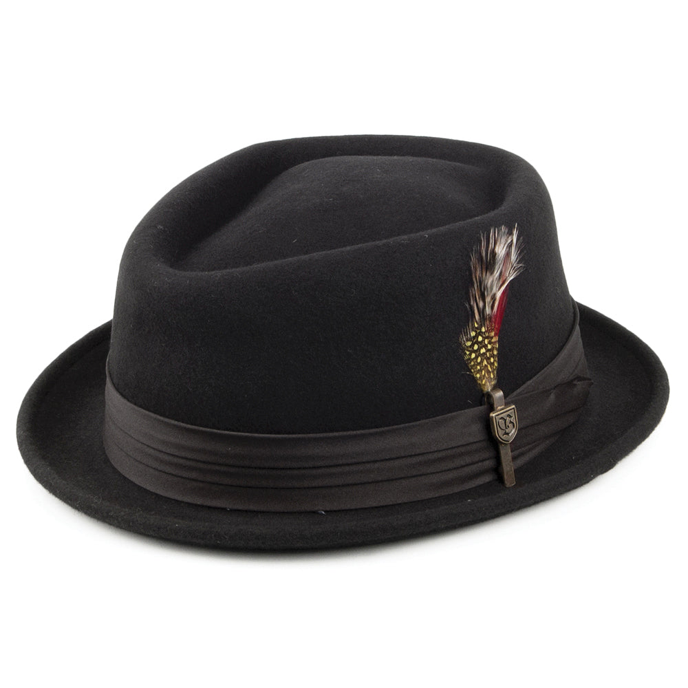 Chapeau Pork Pie Stout noir BRIXTON