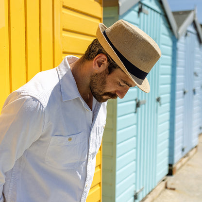 Chapeau Trilby en Jute beige sable JAXON & JAMES