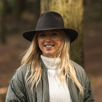 Chapeau Fedora Safari en Toile Cirée olive JAXON & JAMES