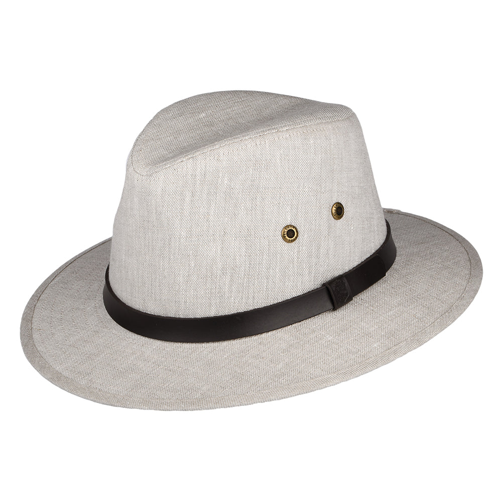 Chapeau Fedora Safari en Lin Irlandais mélanges de naturels FAILSWORTH