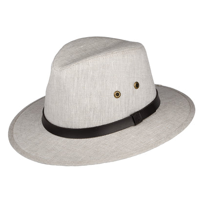 Chapeau Fedora Safari en Lin Irlandais mélanges de naturels FAILSWORTH