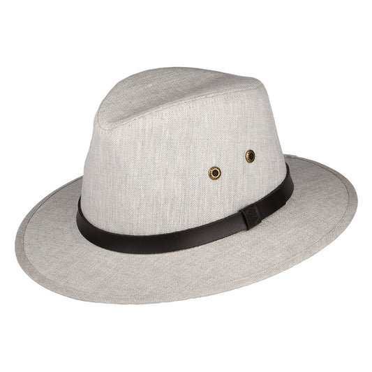 Chapeau Fedora Safari en Lin Irlandais mélanges de naturels FAILSWORTH