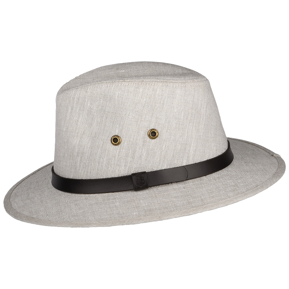 Chapeau Fedora Safari en Lin Irlandais mélanges de naturels FAILSWORTH