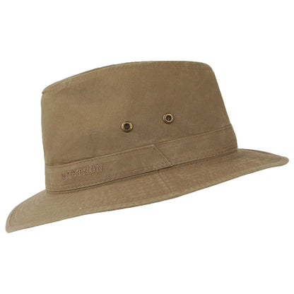 Chapeau Fedora Safari en Coton Bio Déformable khaki STETSON