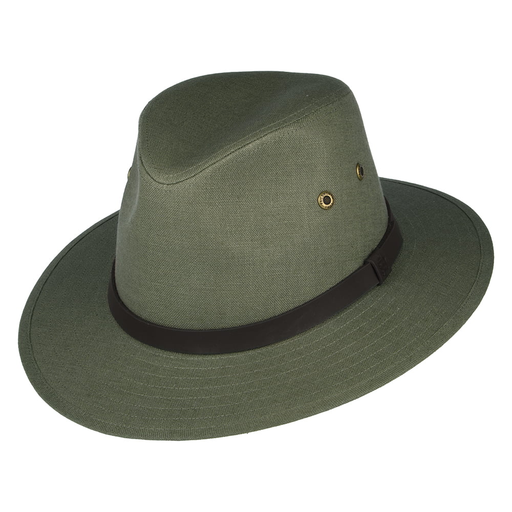 Chapeau Fedora Safari en Lin Irlandais khaki FAILSWORTH