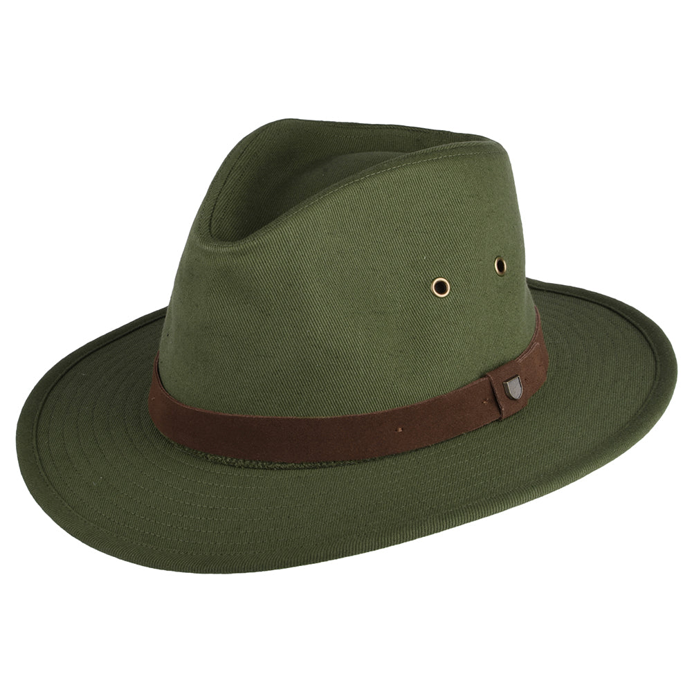 Chapeau Fedora en Coton Hydrofuge Messer X Adventure olive BRIXTON