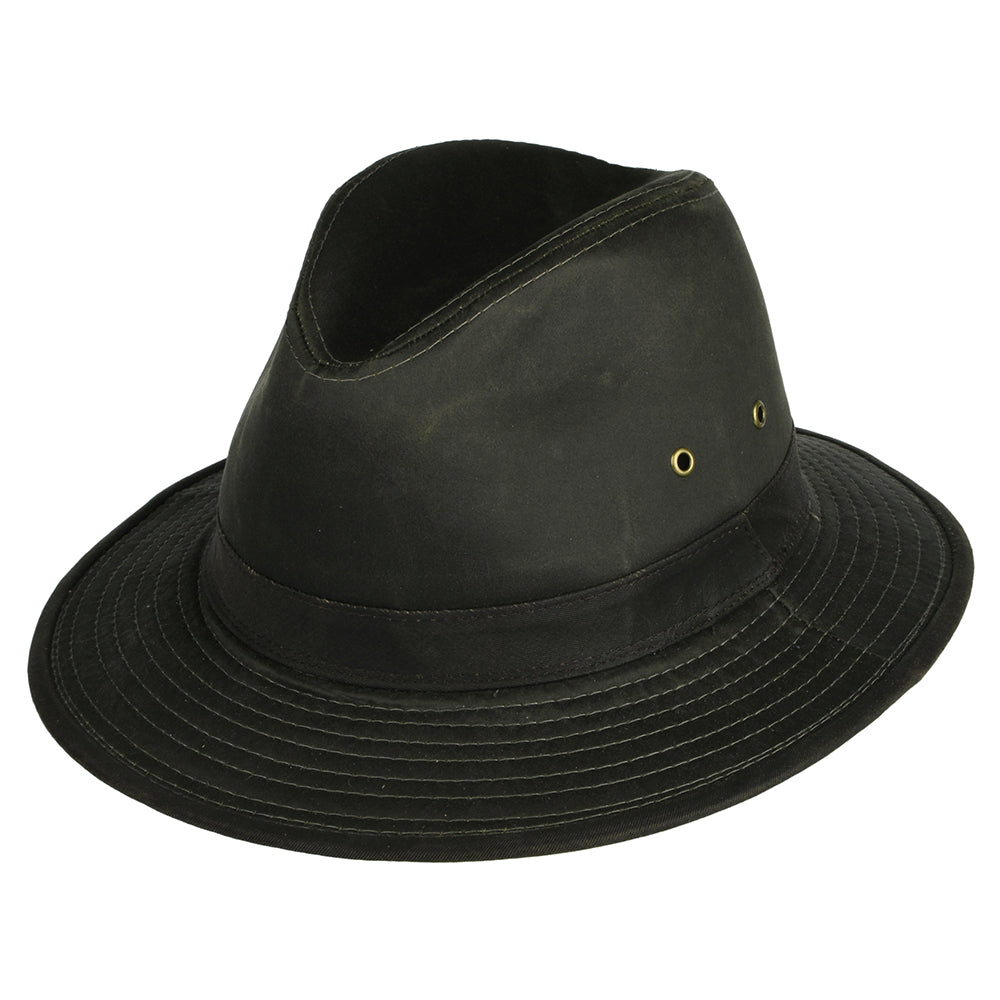 Chapeau Safari en Coton à Effet Usé loden DORFMAN PACIFIC