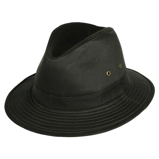 Chapeau Safari en Coton à Effet Usé loden DORFMAN PACIFIC