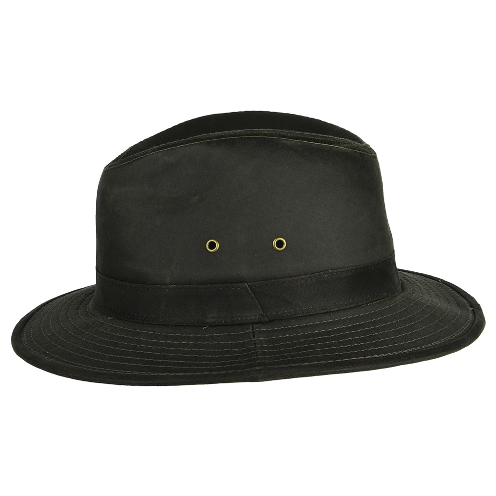 Chapeau Safari en Coton à Effet Usé loden DORFMAN PACIFIC