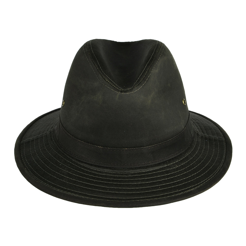 Chapeau Safari en Coton à Effet Usé loden DORFMAN PACIFIC