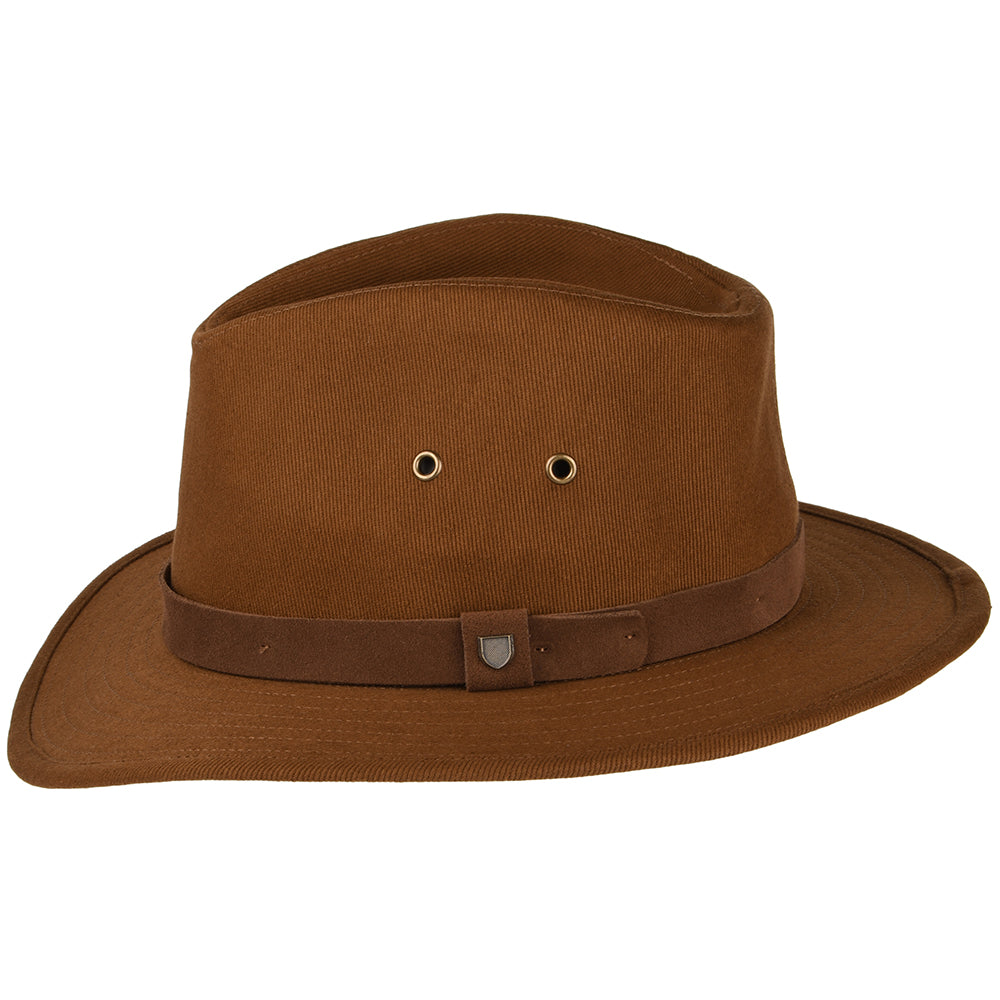 Chapeau Fedora en Coton Hydrofuge Messer X Adventure marron clair BRIXTON