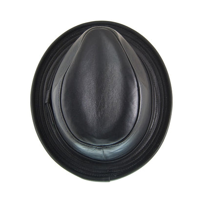 Chapeau Trilby en Cuir noir NEW YORK HAT CO.
