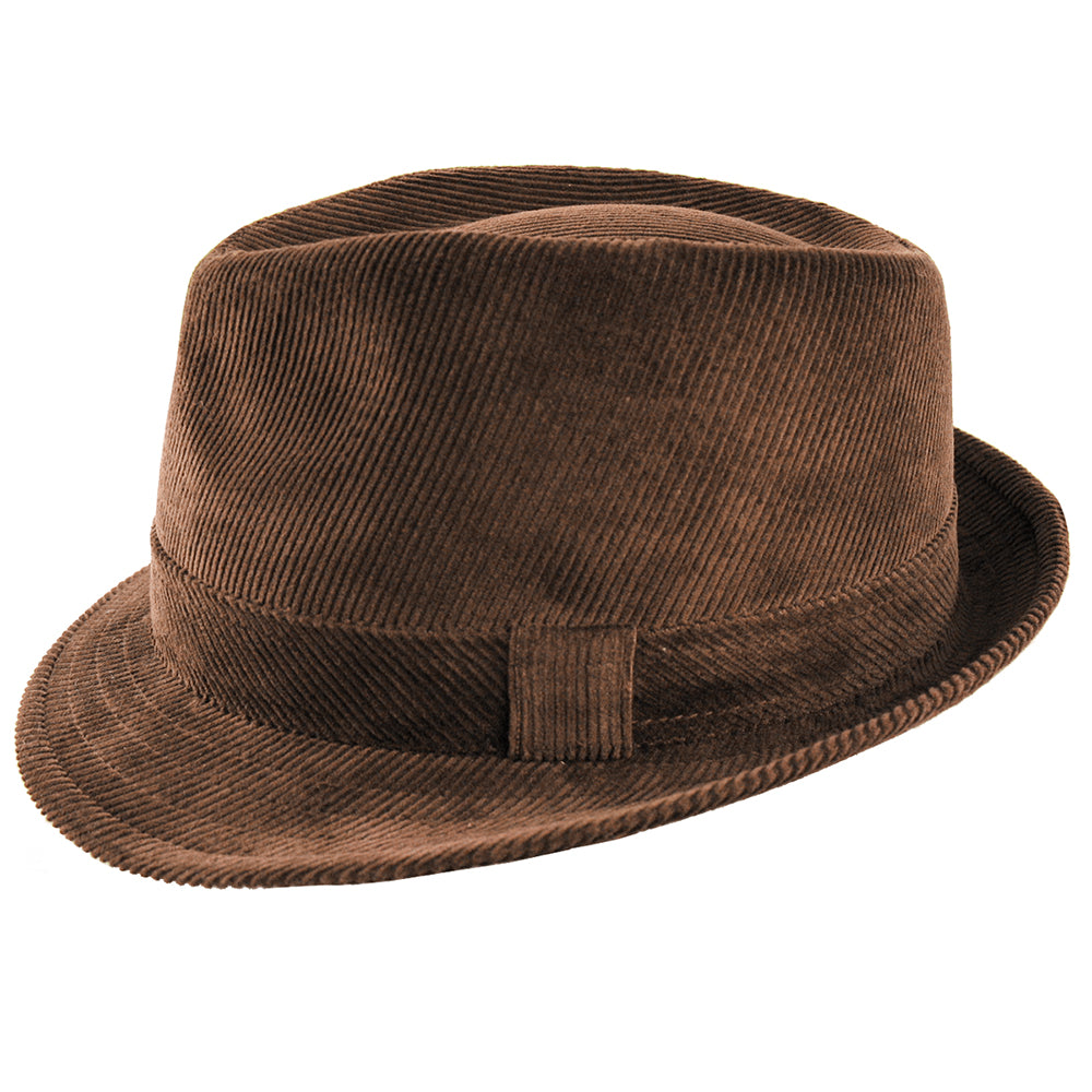 Chapeau Trilby en Velours Côtelé marron JAXON & JAMES