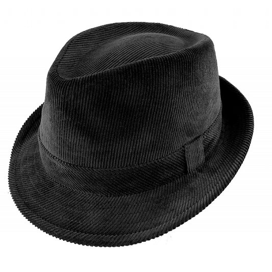 Chapeau Trilby en Velours Côtelé noir JAXON & JAMES