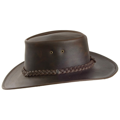 Chapeau Australien en Cuir Déformable marron JAXON & JAMES