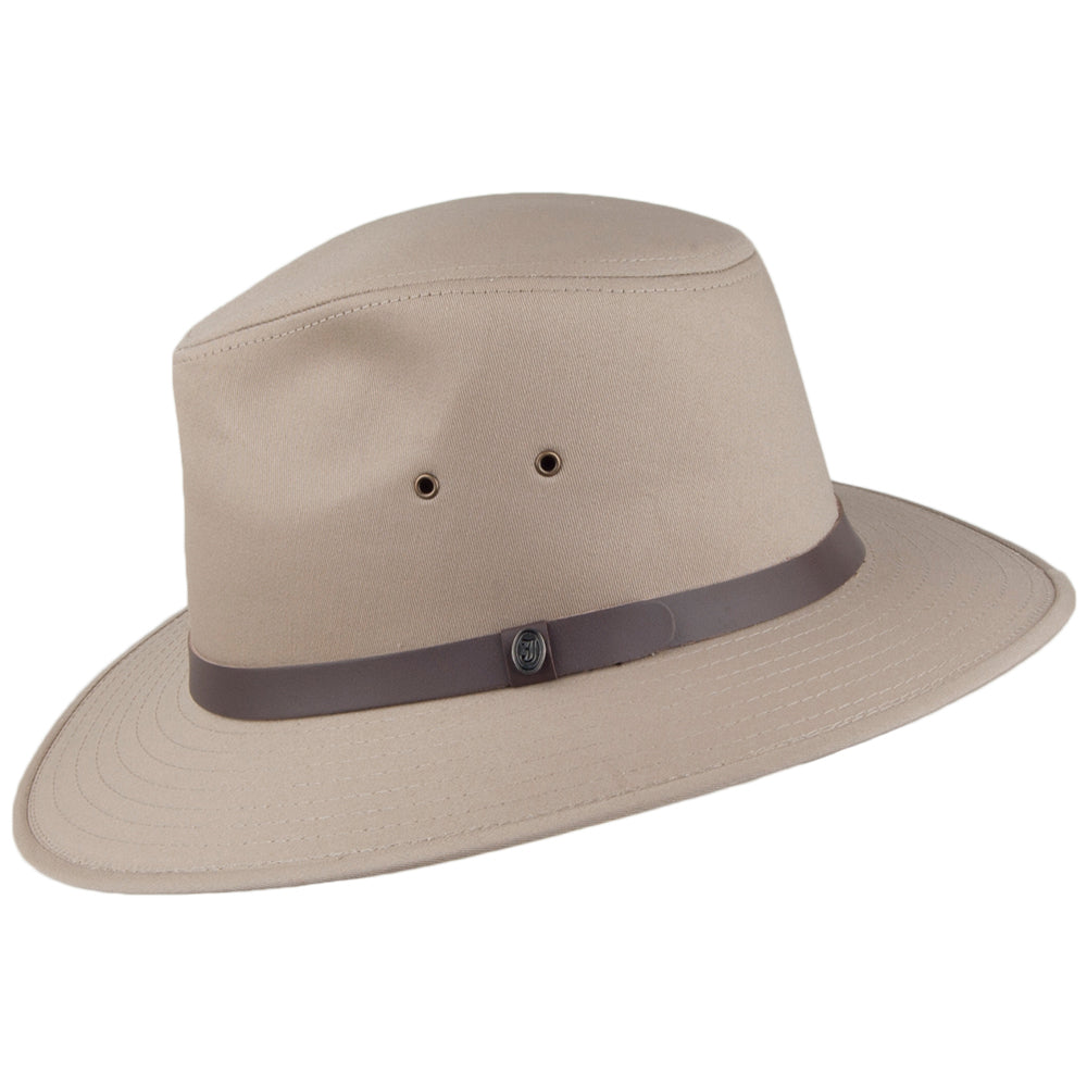 Chapeau Fedora Safari en Coton beige britannique JAXON & JAMES
