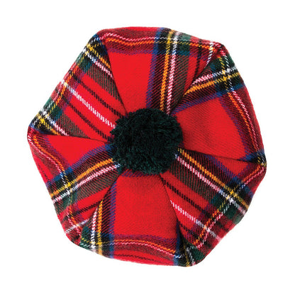 Chapeau Tam O'Shanter en Laine d'Agneau Royal Stewart rouge LOCHCARRON OF SCOTLAND