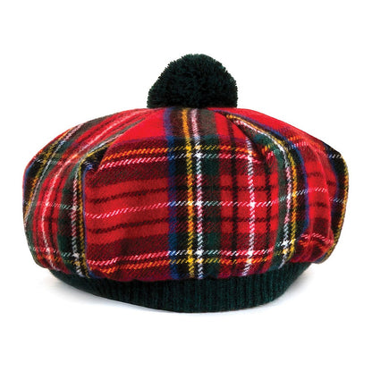 Chapeau Tam O'Shanter en Laine d'Agneau Royal Stewart rouge LOCHCARRON OF SCOTLAND