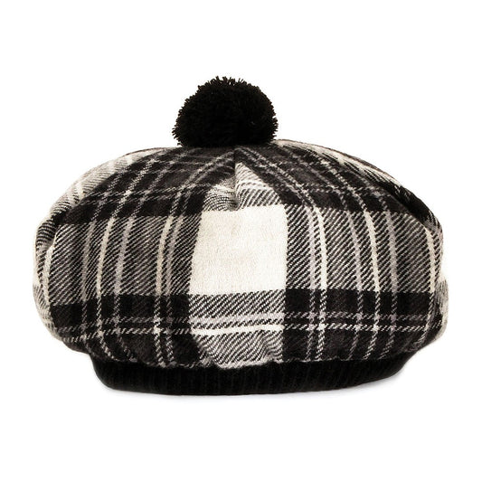 Chapeau Tam O'Shanter en Laine d'Agneau Stewart Dress gris LOCHCARRON OF SCOTLAND