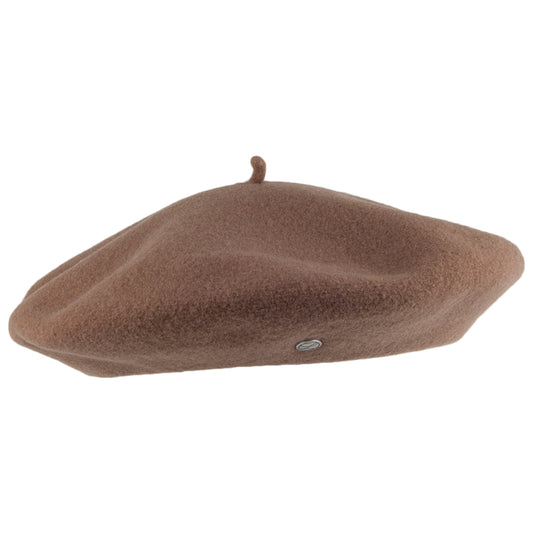 Béret Authentique en Laine Mérinos marron clair LAULHÈRE