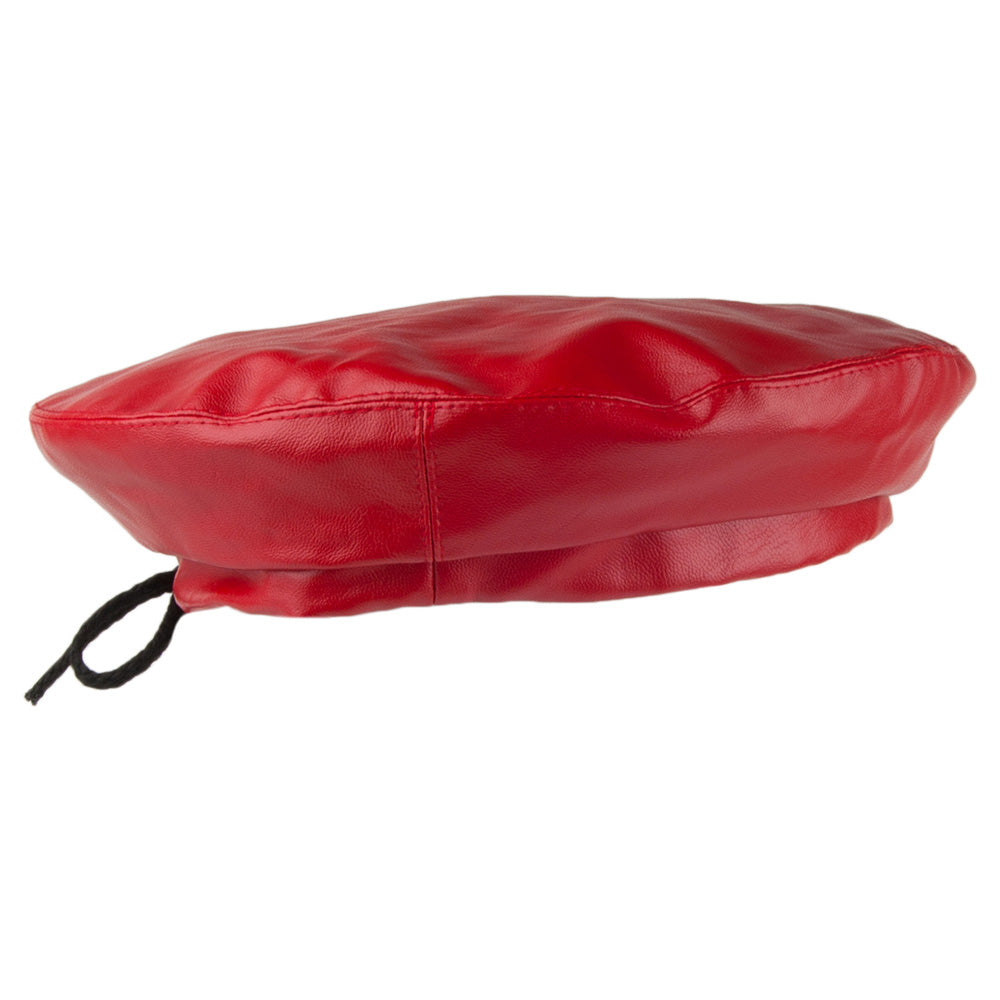 Béret en Simili-Cuir rouge SCALA