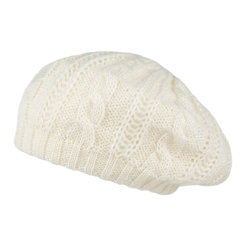 Béret à Torsades blanc hiver WHITELEY