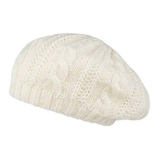 Béret à Torsades blanc hiver WHITELEY