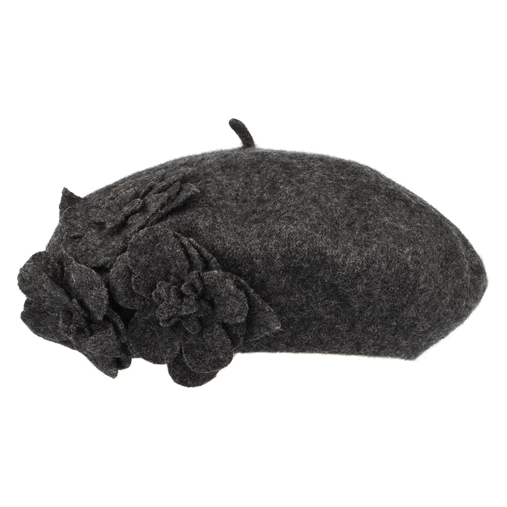Béret à Fleurs anthracite chiné BETMAR