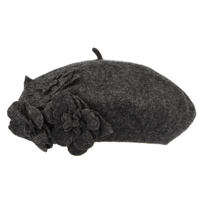 Béret à Fleurs anthracite chiné BETMAR