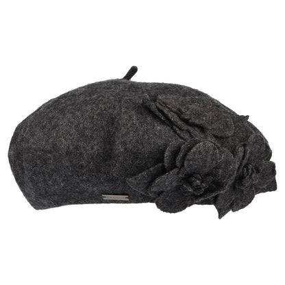 Béret à Fleurs anthracite chiné BETMAR