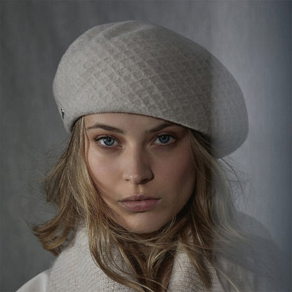 Béret en Laine Vierge Bouillie sable SEEBERGER