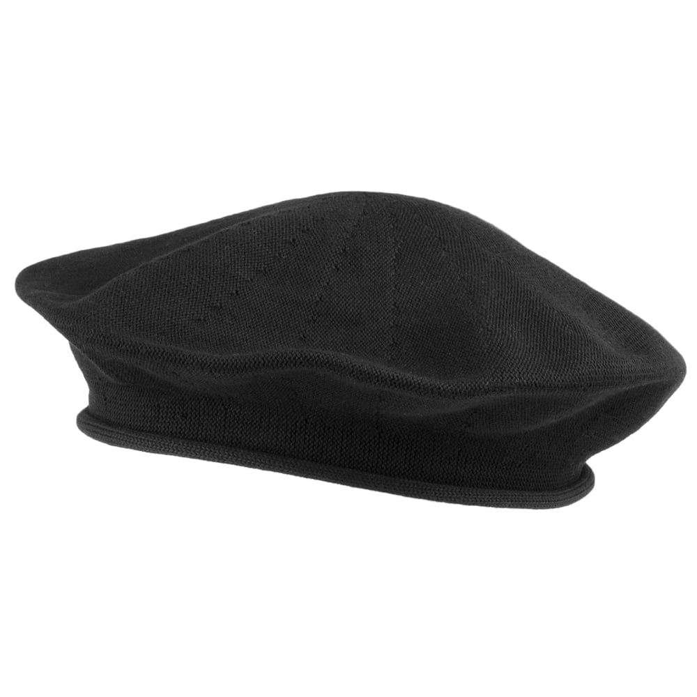 Béret en Coton 26,5cm de Diamètre noir SUR LA TÊTE