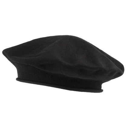 Béret en Coton 29cm de Diamètre noir SUR LA TÊTE