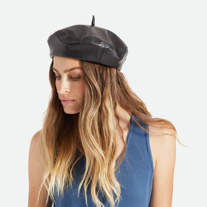 Béret en Simili-Cuir Audrey II noir BRIXTON