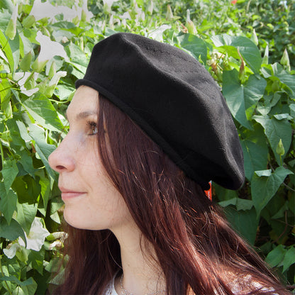 Béret en Coton 26cm de Diamètre noir PARKHURST