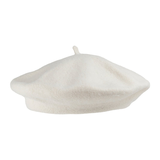 Béret Tendance en Laine blanc cassé