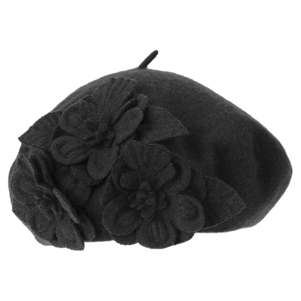 Béret à Fleurs noir BETMAR