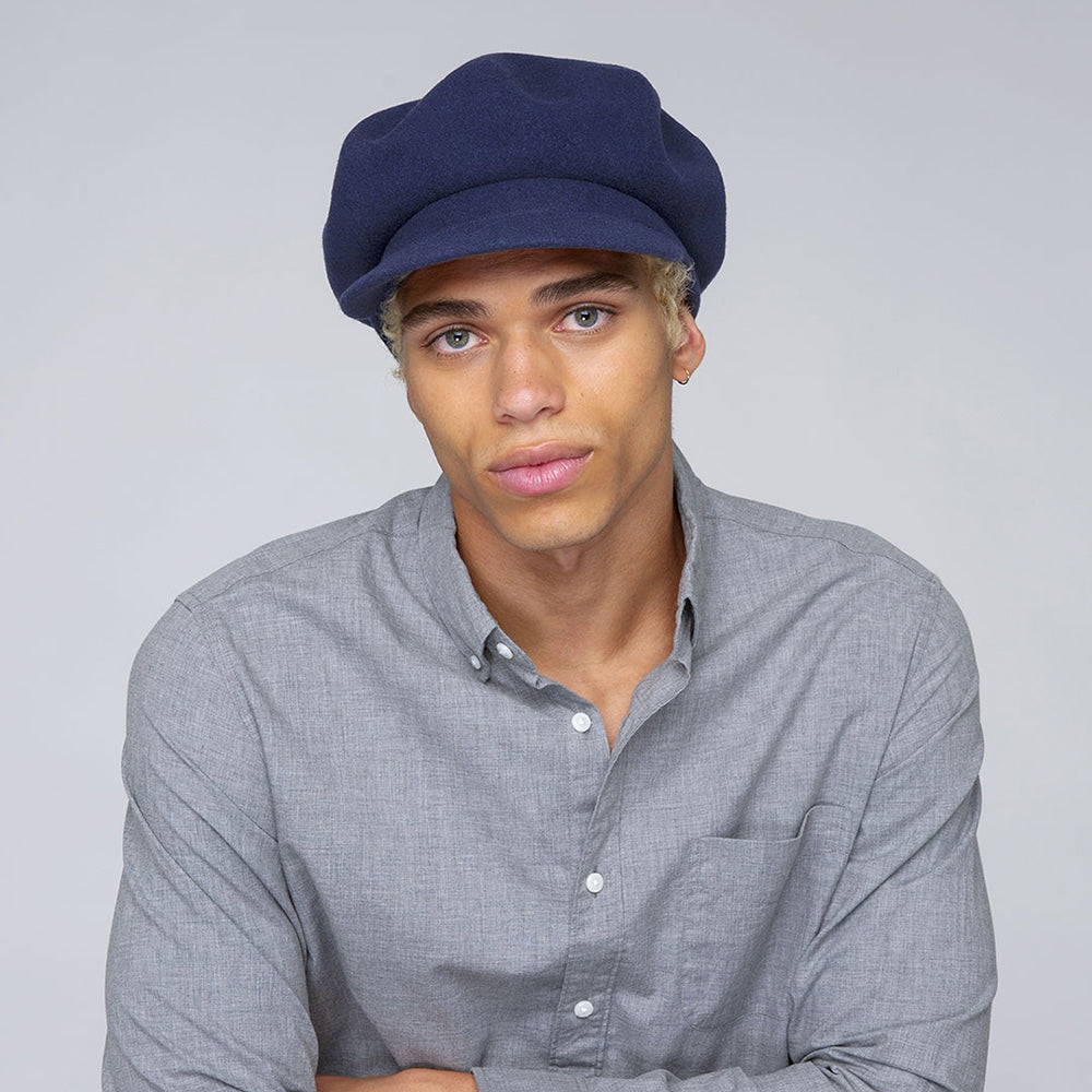 Casquette Gavroche en Laine Spitfire bleu marine KANGOL